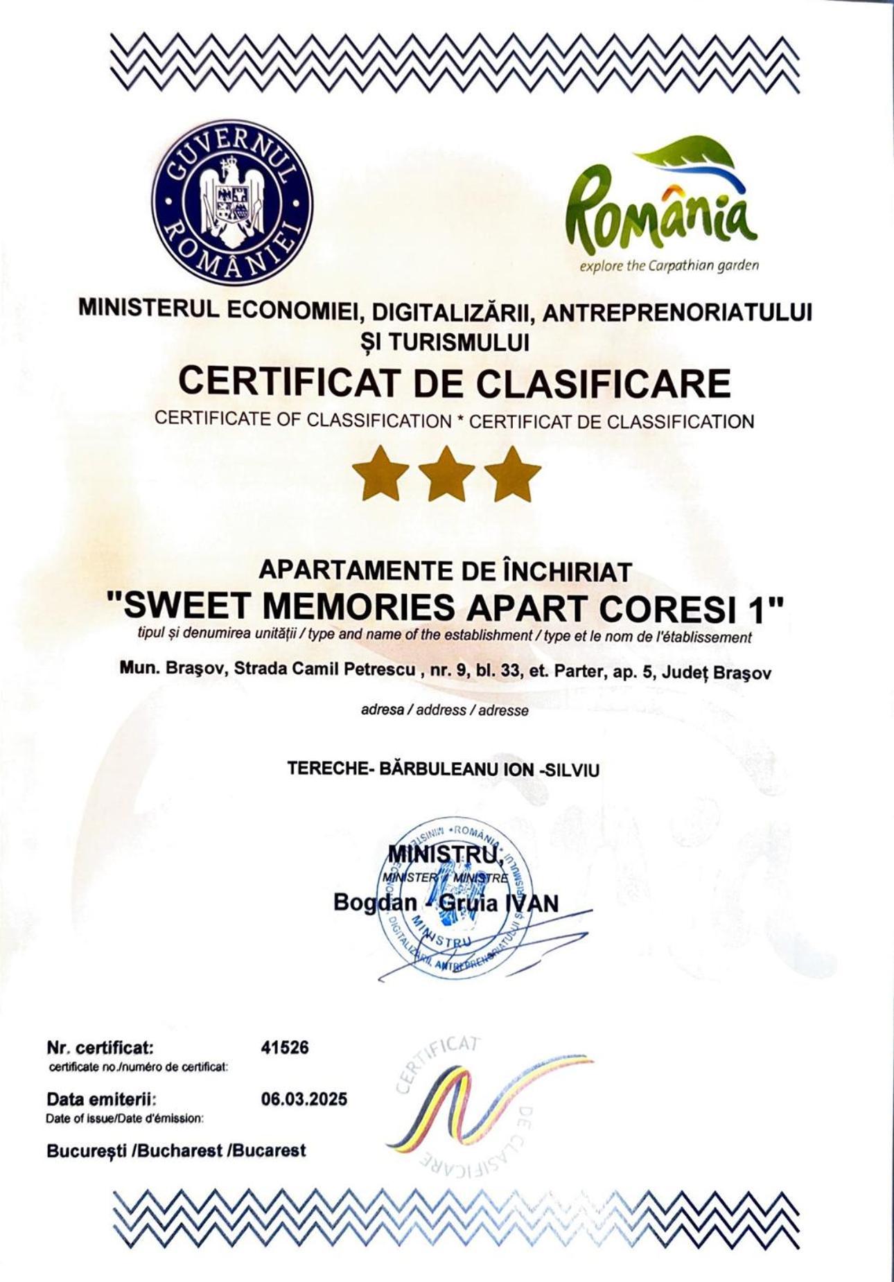 Sweet Memories Apart Coresi 1 Брашов Екстериор снимка
